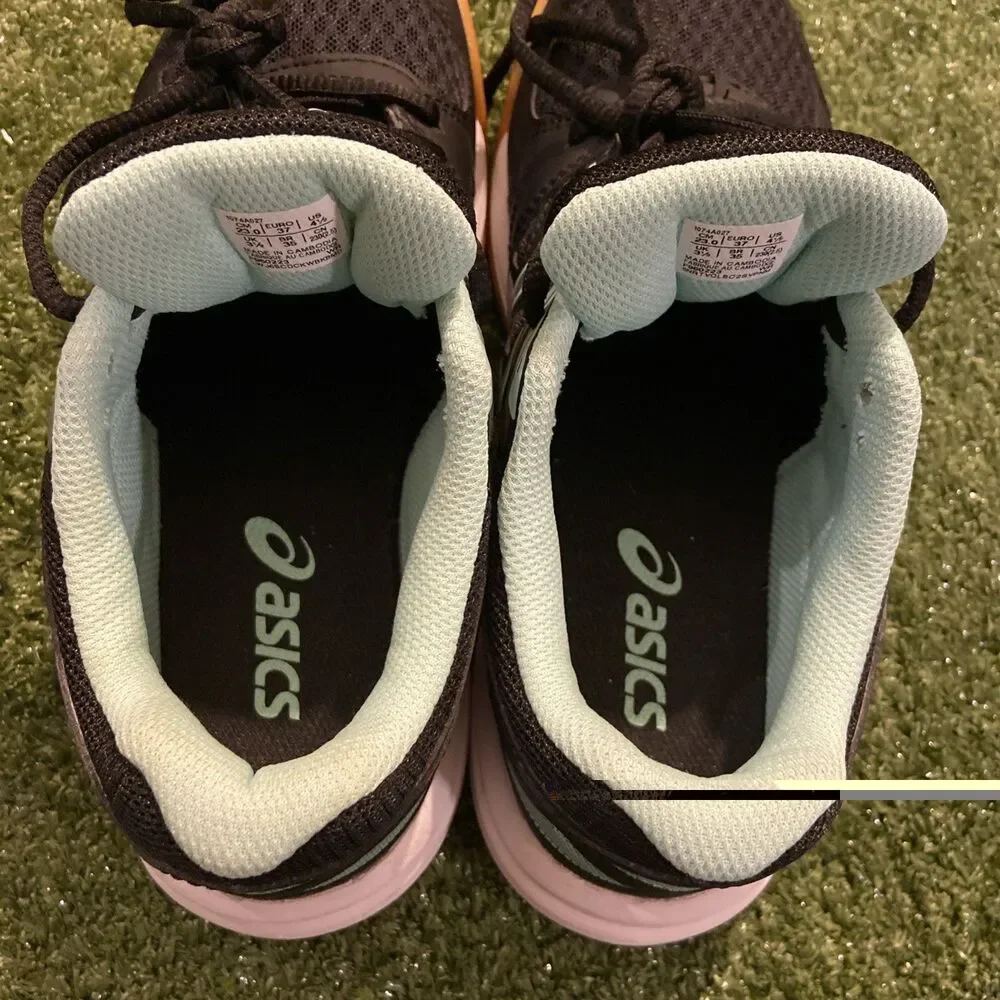 Asics Up Court 4 Women's Size 4.5 Shoes Black Mint Athletic Gym Sneakers